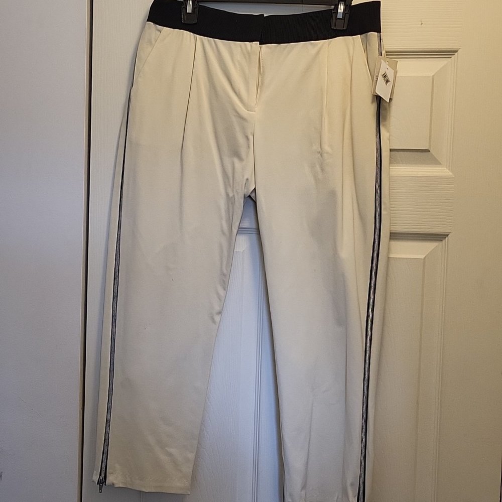 Milly Side Zipper Pants in White